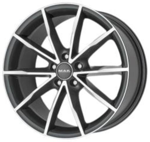 Mak Ringe 8x18 5x112 ET 47 Dia 66,45 (Gun Metallic-Mirror Face) черный